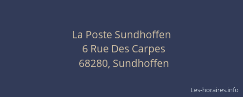 La Poste Sundhoffen