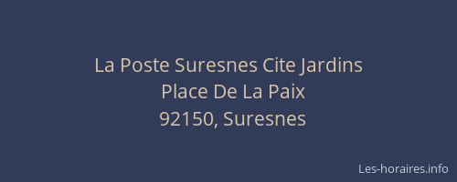 La Poste Suresnes Cite Jardins