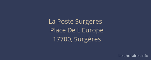 La Poste Surgeres