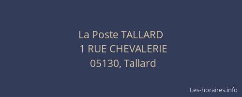 La Poste TALLARD