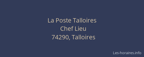 La Poste Talloires