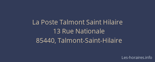 La Poste Talmont Saint Hilaire