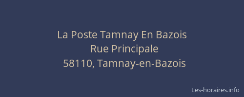 La Poste Tamnay En Bazois