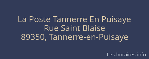La Poste Tannerre En Puisaye