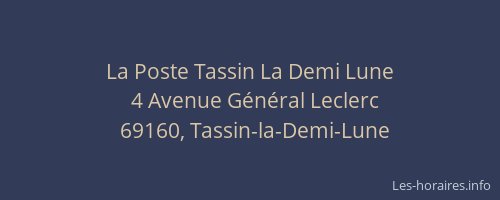 La Poste Tassin La Demi Lune