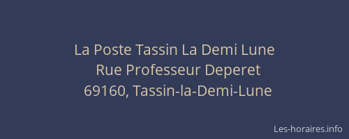 La Poste Tassin La Demi Lune