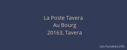La Poste Tavera