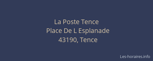 La Poste Tence