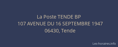 La Poste TENDE BP