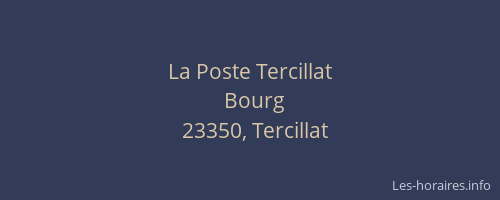 La Poste Tercillat