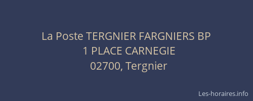 La Poste TERGNIER FARGNIERS BP
