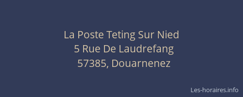 La Poste Teting Sur Nied