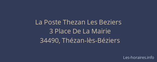 La Poste Thezan Les Beziers