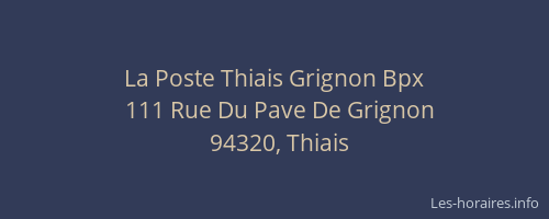 La Poste Thiais Grignon Bpx