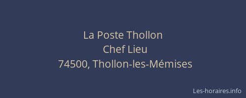 La Poste Thollon