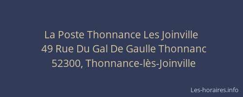 La Poste Thonnance Les Joinville