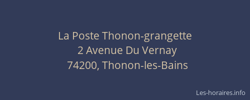 La Poste Thonon-grangette