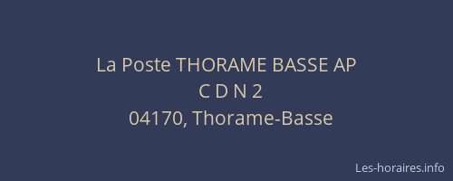 La Poste THORAME BASSE AP