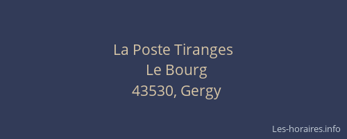La Poste Tiranges