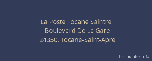 La Poste Tocane Saintre