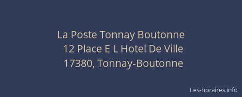 La Poste Tonnay Boutonne