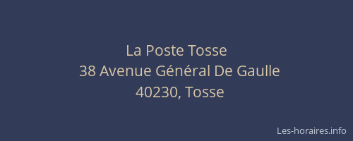 La Poste Tosse