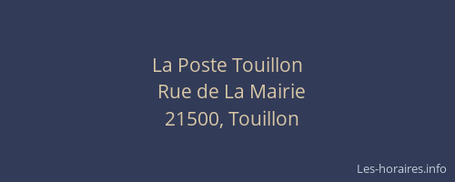 La Poste Touillon