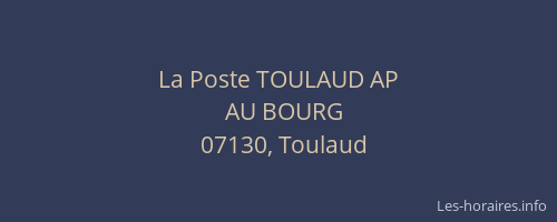 La Poste TOULAUD AP