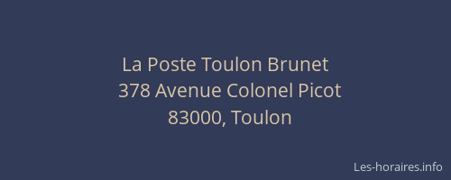 La Poste Toulon Brunet