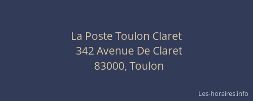 La Poste Toulon Claret
