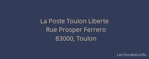 La Poste Toulon Liberte
