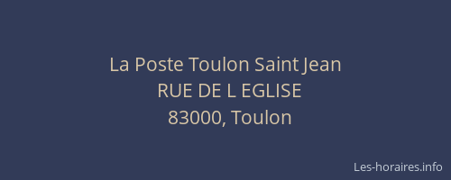 La Poste Toulon Saint Jean