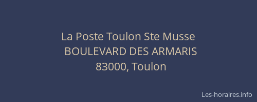 La Poste Toulon Ste Musse