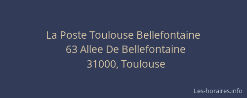 La Poste Toulouse Bellefontaine