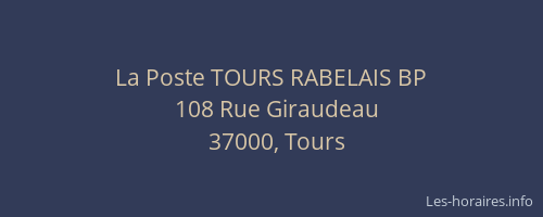 La Poste TOURS RABELAIS BP