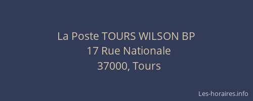 La Poste TOURS WILSON BP