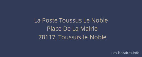 La Poste Toussus Le Noble