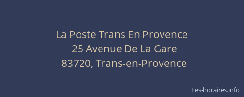 La Poste Trans En Provence