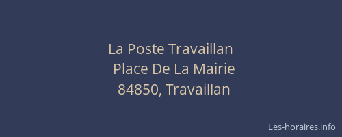 La Poste Travaillan