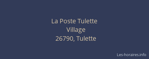 La Poste Tulette