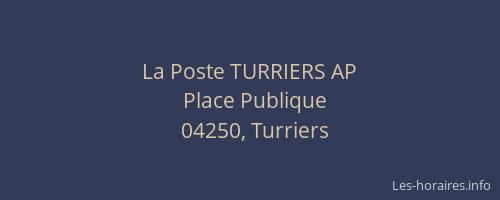 La Poste TURRIERS AP
