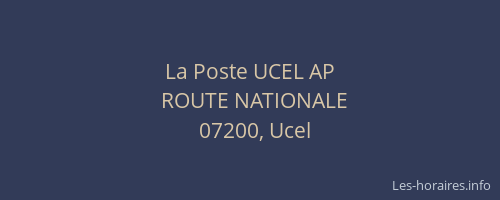 La Poste UCEL AP