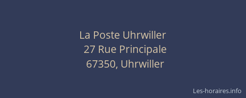 La Poste Uhrwiller