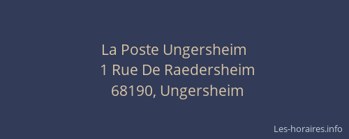 La Poste Ungersheim