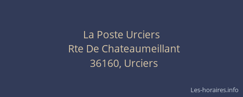 La Poste Urciers