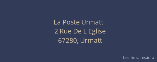 La Poste Urmatt
