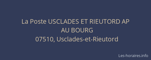 La Poste USCLADES ET RIEUTORD AP