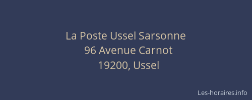 La Poste Ussel Sarsonne