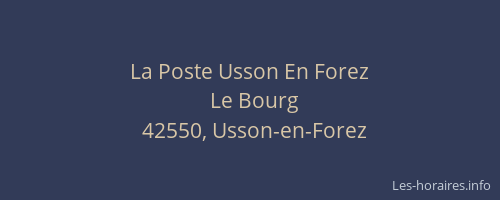 La Poste Usson En Forez