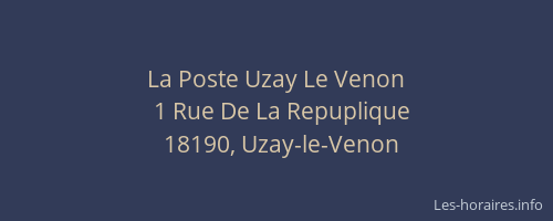 La Poste Uzay Le Venon